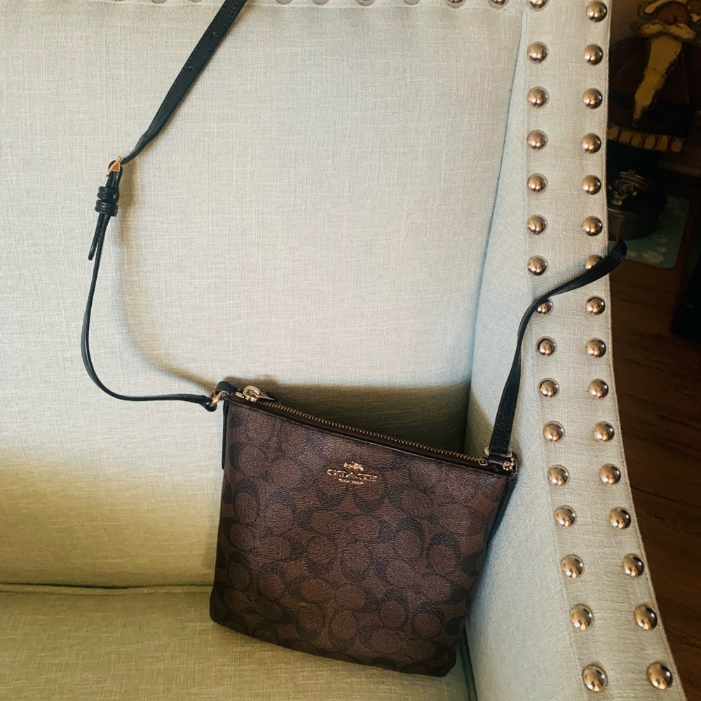 Coach leather messenger brown bag